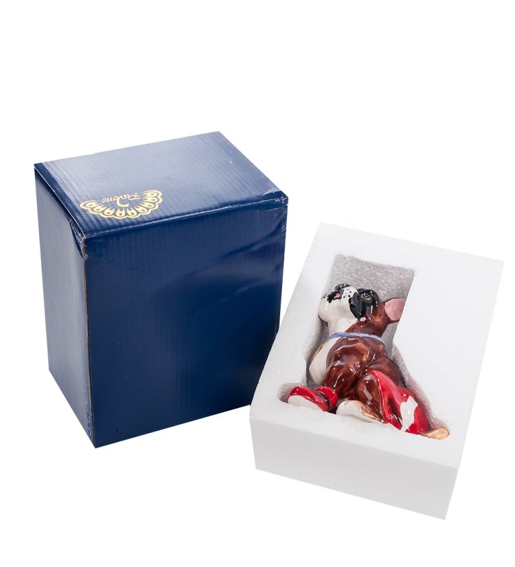 Статуэтка из керамики Собака Боксер Чемпион Pavone CMS-31/19, фотография в упаковке