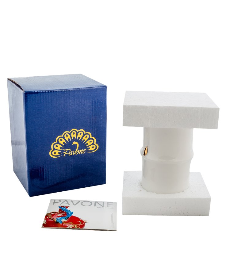 Маленькая фарфоровая вазочка Бамбук Pavone FM-64/ 6, фотография в упаковке