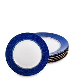 Набор из 6-ти тарелок из фарфора Элегантность, диаметр 21 см