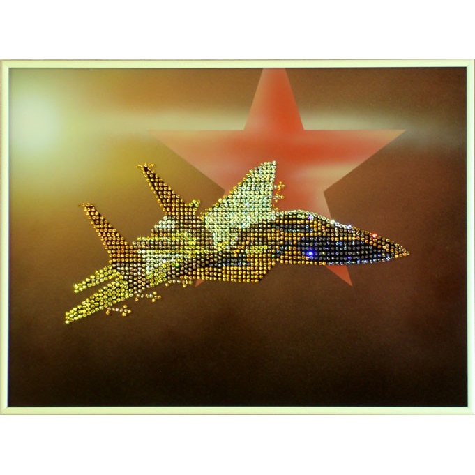 Картина Самолет c кристаллами Swarovski