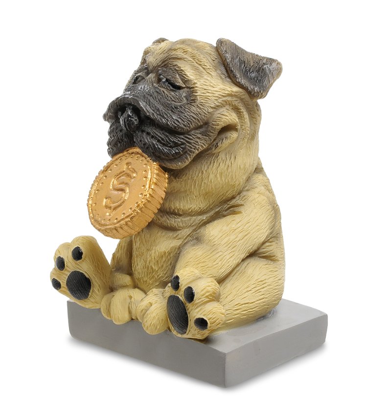 Статуэтка Собака Мопс Желаю богатства The Comical World of Stratford RV-904, вид профиль