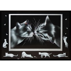 Картина Поцелуй любви c кристаллами Swarovski