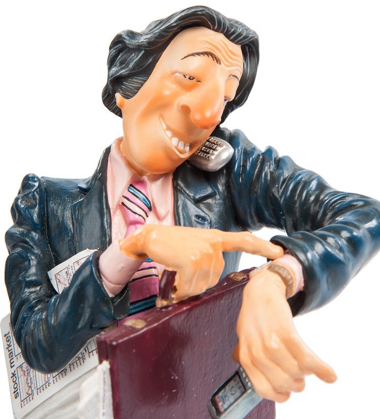 Маленькая Статуэтка Спешащий Бизнесмен - The Businessman Forchino FO-84004, портретный вид