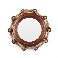 Зеркало Иллюминатор с канатом диаметр 40 см