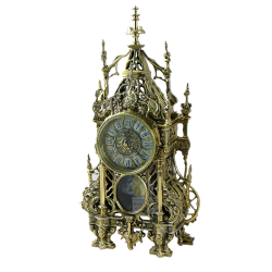 Бронзовые Каминные часы с маятником Кафедрал