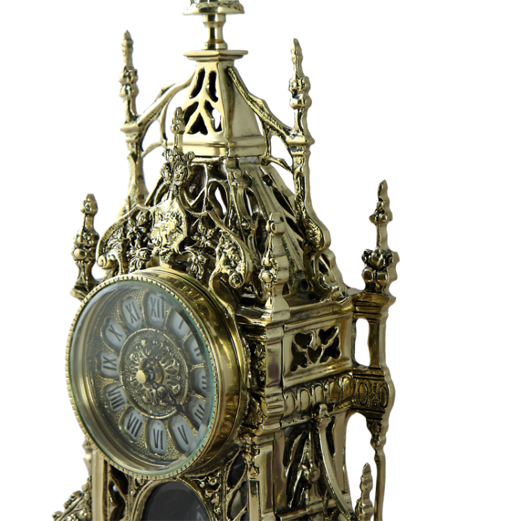 Бронзовые Каминные часы с маятником Кафедрал Bello De Bronze BP-27012-D, увеличенный вид часов