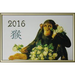 Картина Букет от Обезьяны c кристаллами Swarovski