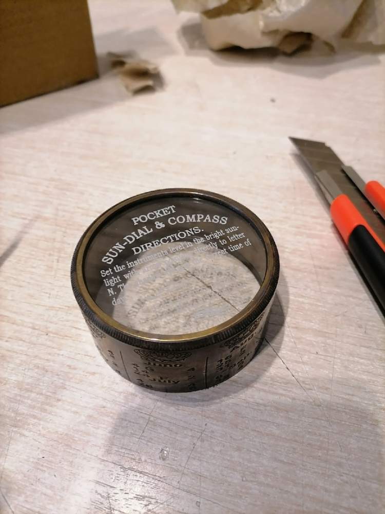 Морской компас в кожаном футляре Nautical NA-16008, фото со склада верхняя часть