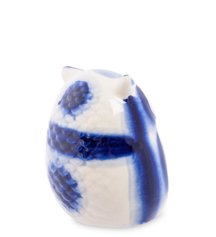 Фигурка Совенок Голубая гжель ГЛ-383, фотография со спины