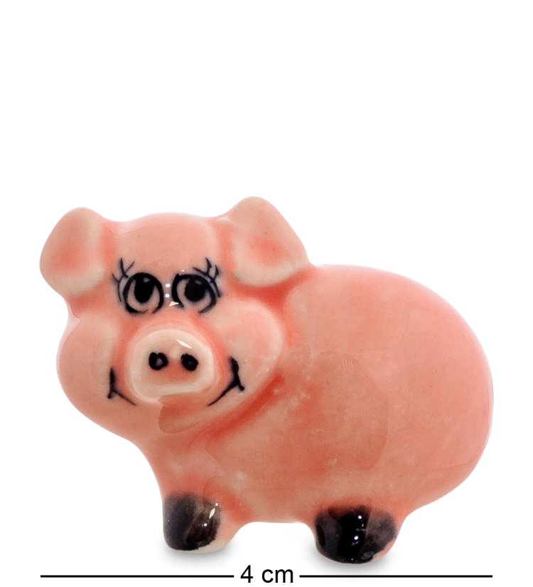 Статуэтка розовый Поросенок Цветная гжель ГЛ-469