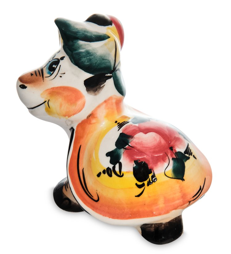 Фигурка Черепашка Цветная гжель ГЛ- 16, фотография со спины