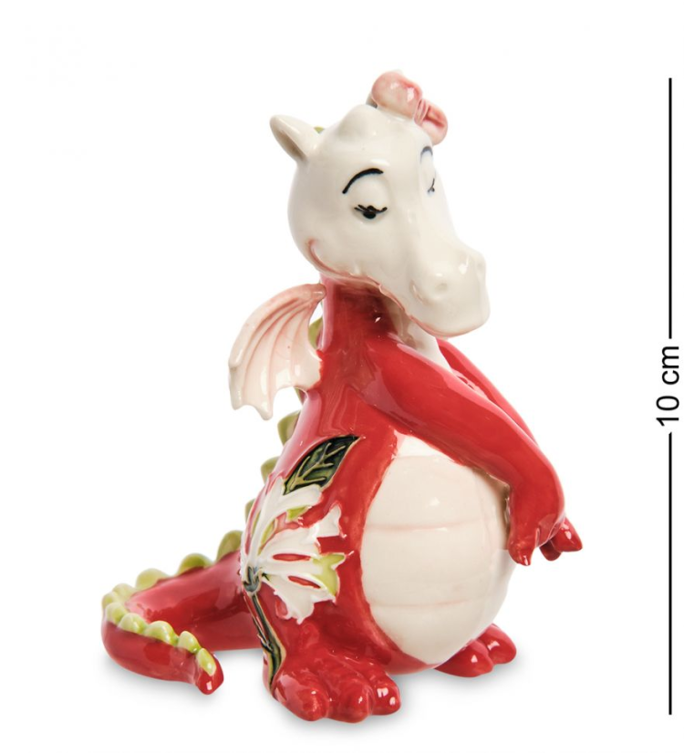 Статуэтка из фарфора Стеснительный красный дракон Pavone JP-41/14