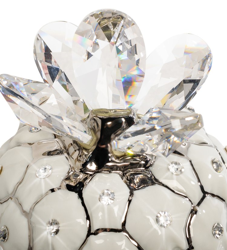 Статуэтка из керамики сочный Ананас серебристый декор Sabadin Vittorio SV- 42, фотография крупным планом