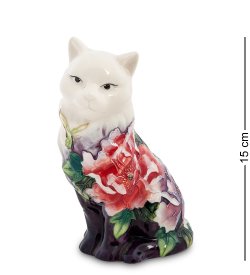 Статуэтка из фарфора Кошечка с бабочкой и цветами
