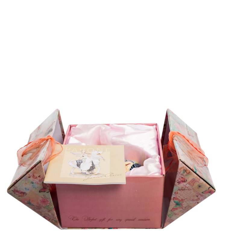 Статуэтка из фарфора Симпатичная кошечка с цветами Pavone JP-11/ 57, фотография в коробочке