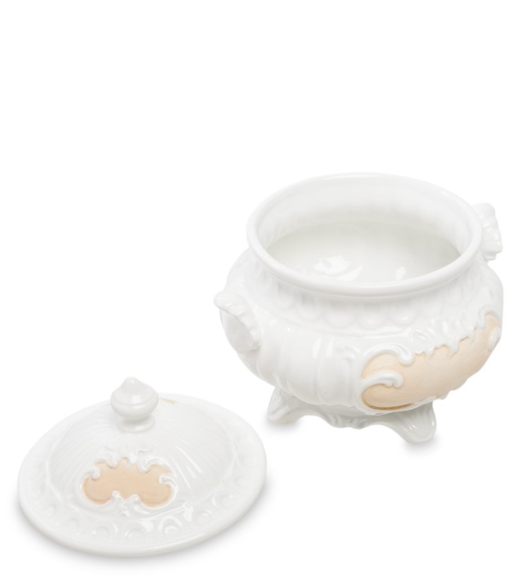 Шкатулка с ручками на ножках из керамики Ahura, фотография в открытом виде