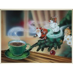 Картина Новогодняя история c кристаллами Swarovski