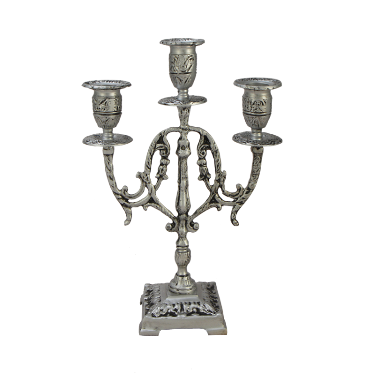 Канделябр на 3 свечи Лира, серебряное покрытие Bello De Bronze BP-14057-S