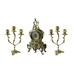 Каминные часы с канделябрами Боско, золотые