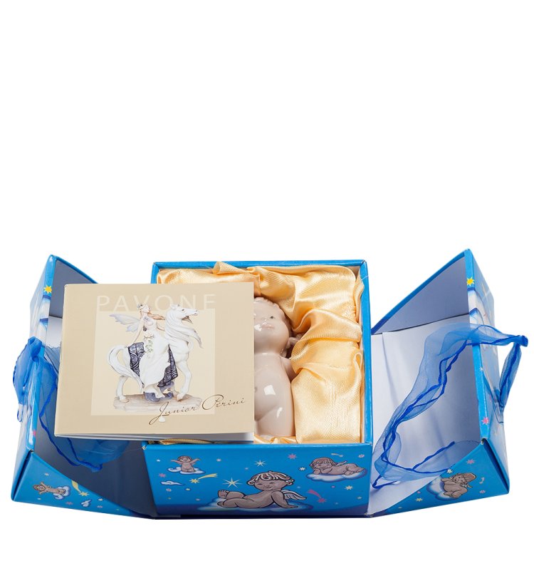 Статуэтка из фарфора Ангелочек Май Pavone JP-01/ 5, фотография в упаковке