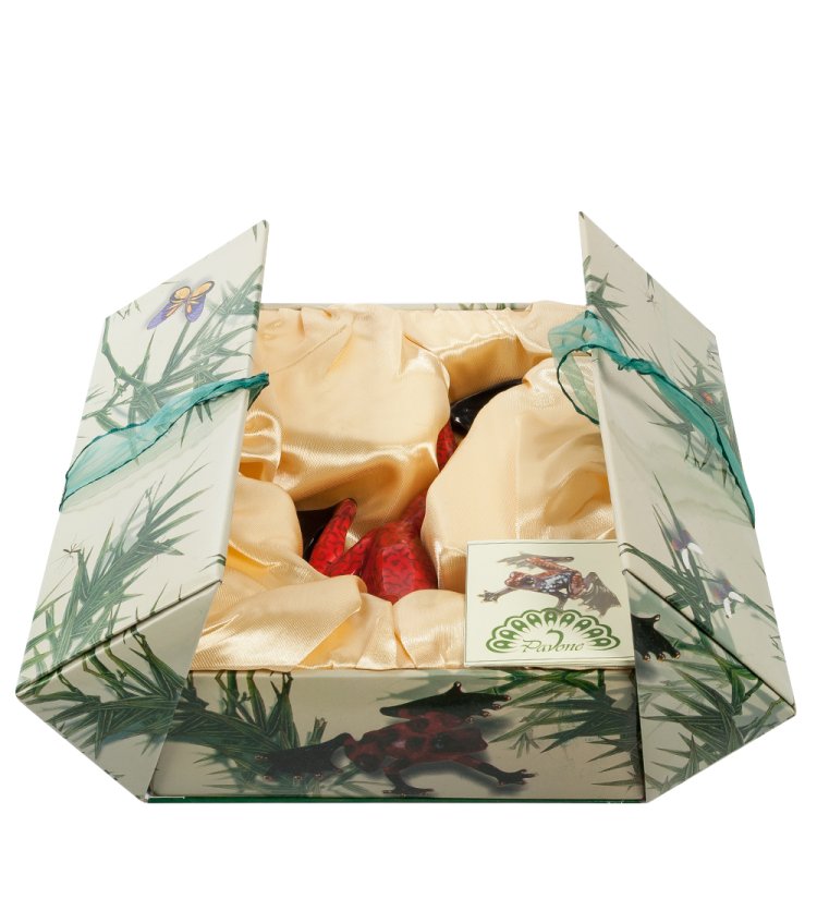 Фигурка из фарфора Красная Лягушка Pavone JP-08/ 9, упаковочный вид