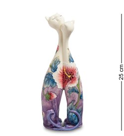 Ваза для цветов из фарфора Парочка кошек Гибискус