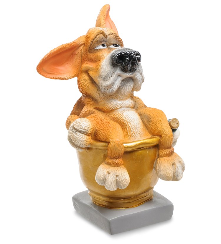 Статуэтка Собака Фоксхаунд Желаю полной золотой чаши The Comical World of Stratford RV-905, портретный вид
