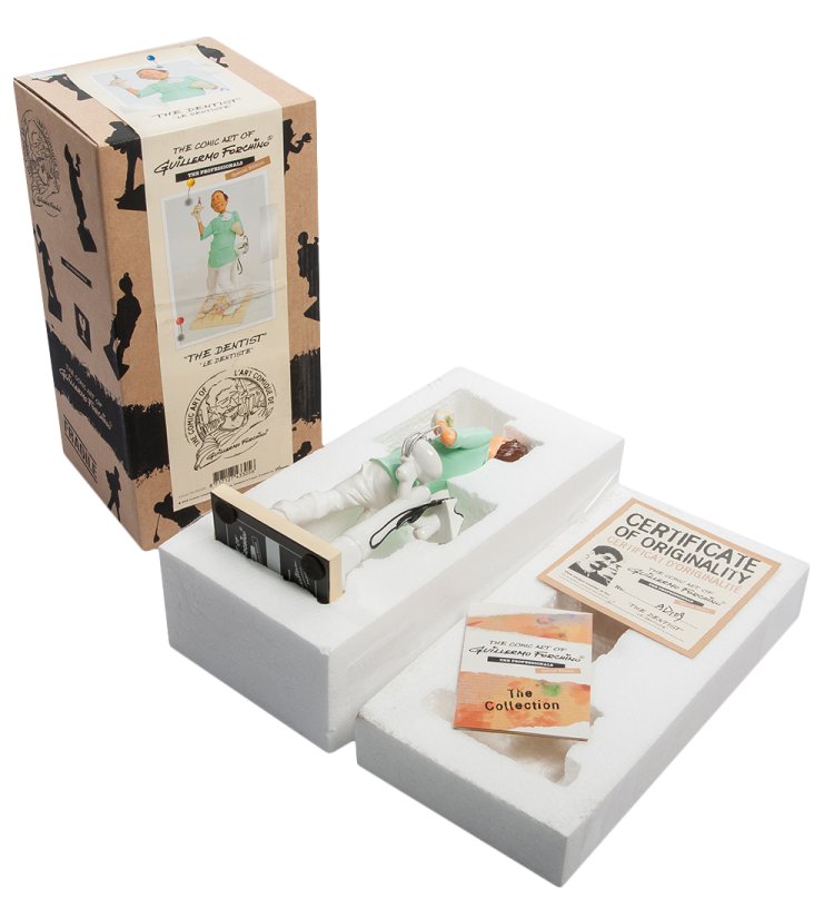 Маленькая Статуэтка Стоматолог с удаленным зубом - The Dentist Forchino FO-84005, упаковочный вид