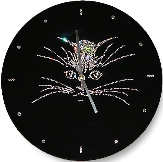 Часы с кристаллами Swarovski - Кошка