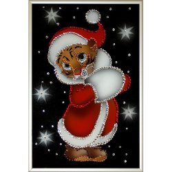 Картина Новогодний тигренок c кристаллами Swarovski