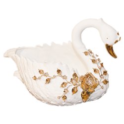 Ваза для фруктов Лебедь c кристаллами Swarovski