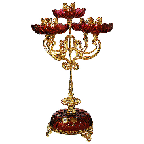 Подсвечник на 3 свечи Сияющий Рубин Cre Art CN3211 RED