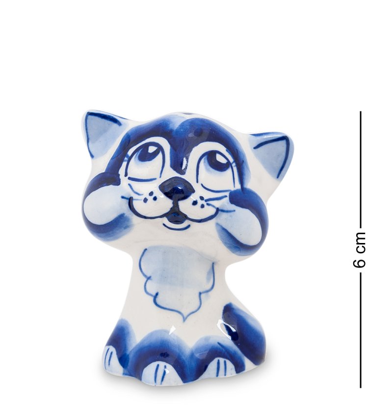 Фигурка Кот-голова Голубая гжель ГЛ-164