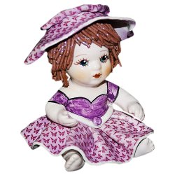 Статуэтка из фарфора девочка в сиреневом платье