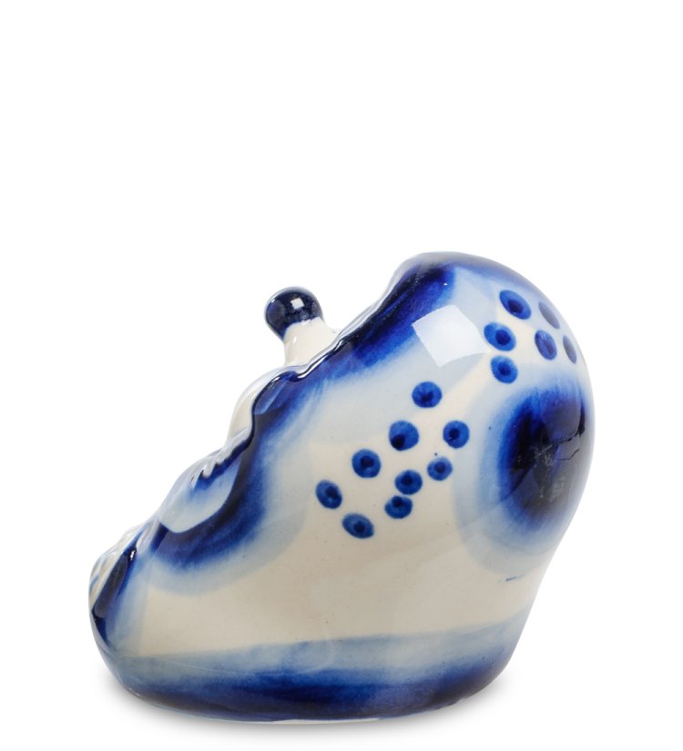 Фигурка маленький Ёжик Голубая гжель ГЛ-388, фотография сбоку