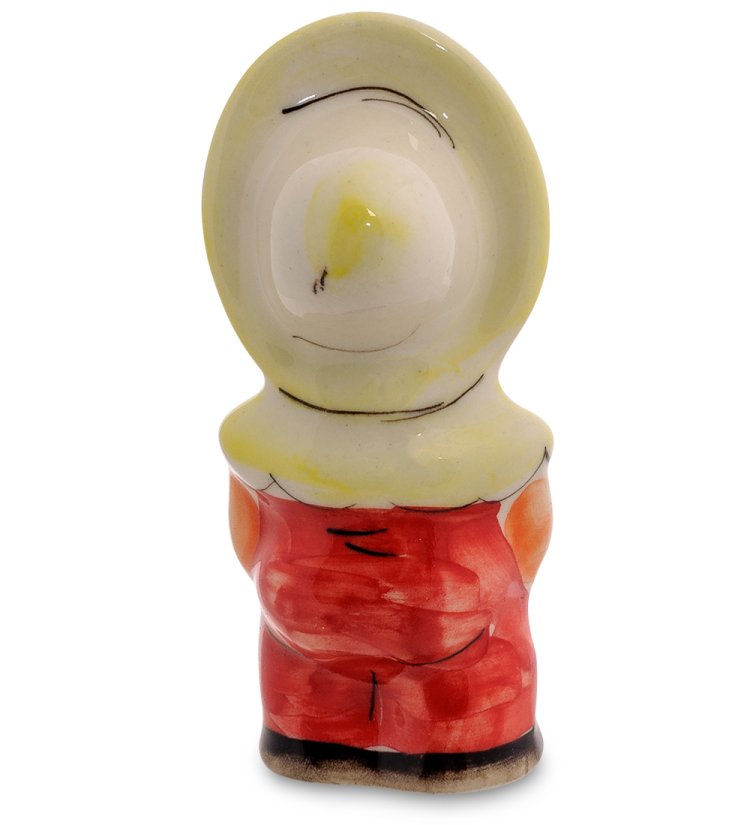 Статуэтка Поросенок Фунтик большой Цветная гжель ГЛ-473, фотография со спины