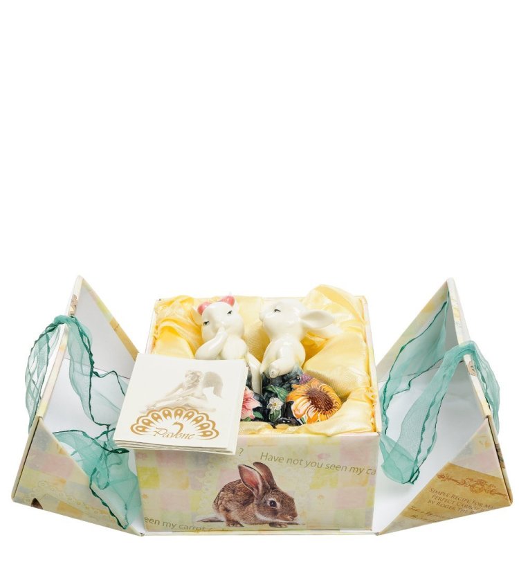 Статуэтка из фарфора Пара Кроликов Pavone JP-31/17, упаковочный вид