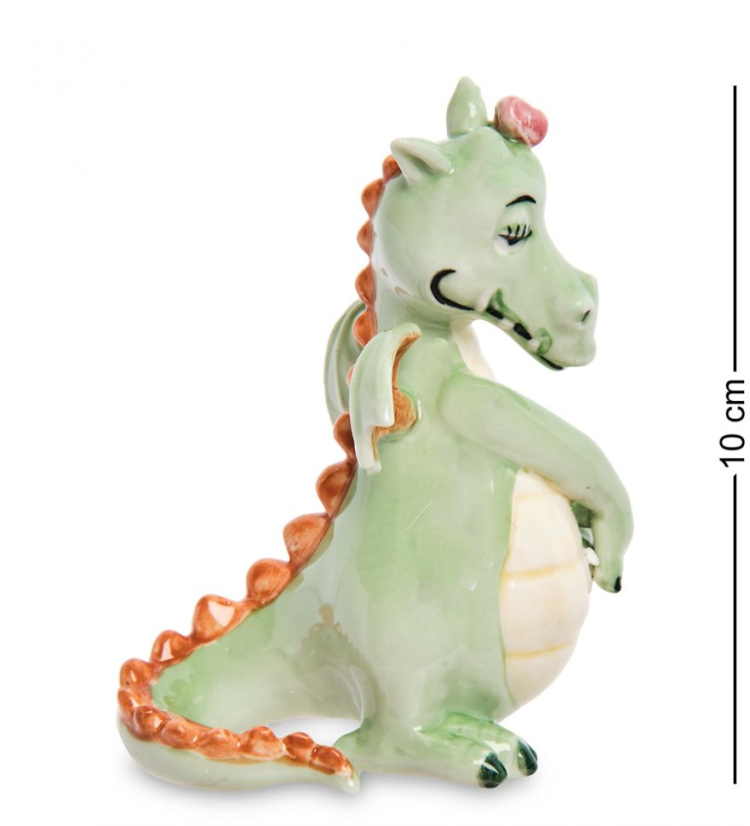 Статуэтка из фарфора Стеснительная Дракониха Pavone JP-41/15, вид профиль