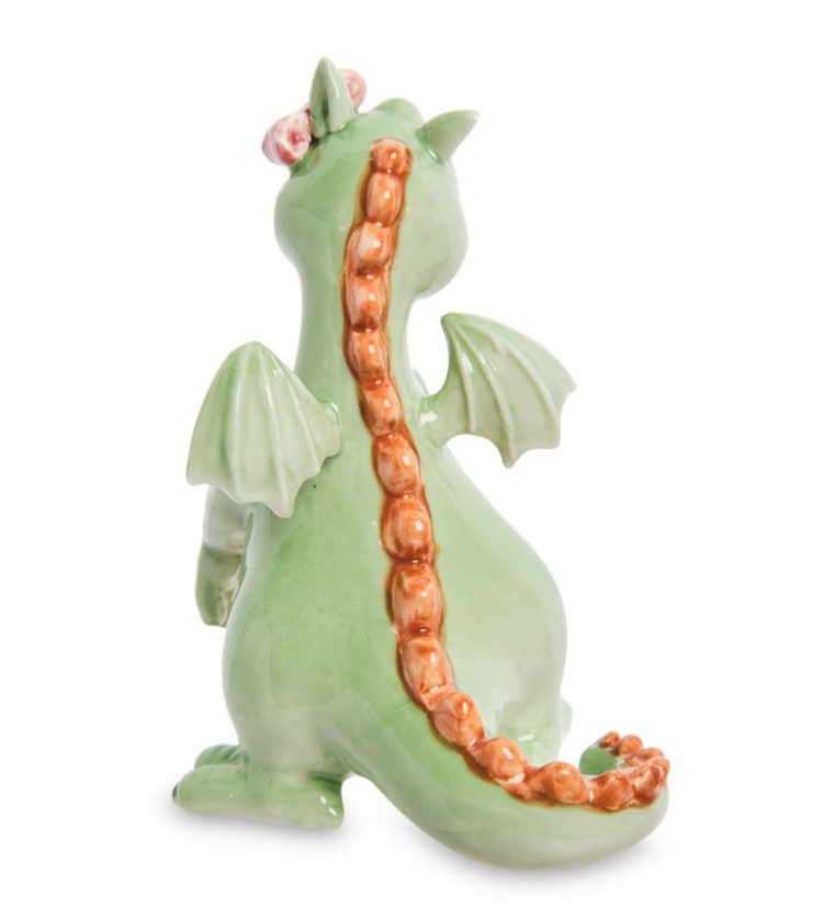 Статуэтка из фарфора Стеснительная Дракониха Pavone JP-41/15, оборотная сторона