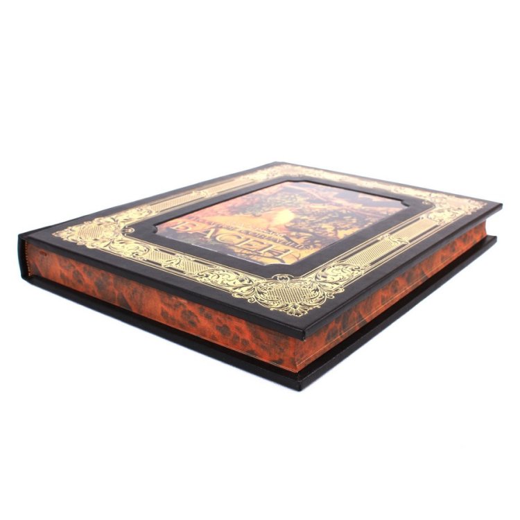 Книга в кожаном переплете Иван Крылов - Полное собрание басен BG1273K, фотография сбоку книги