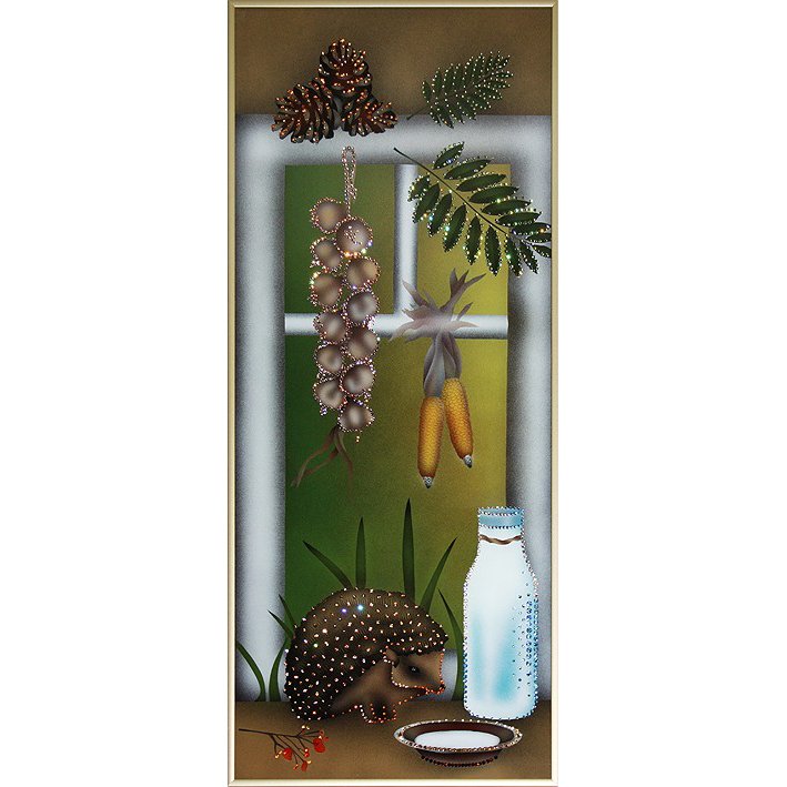 Композиция их трех картин (триптих) Осенний урожай c кристаллами Swarovski