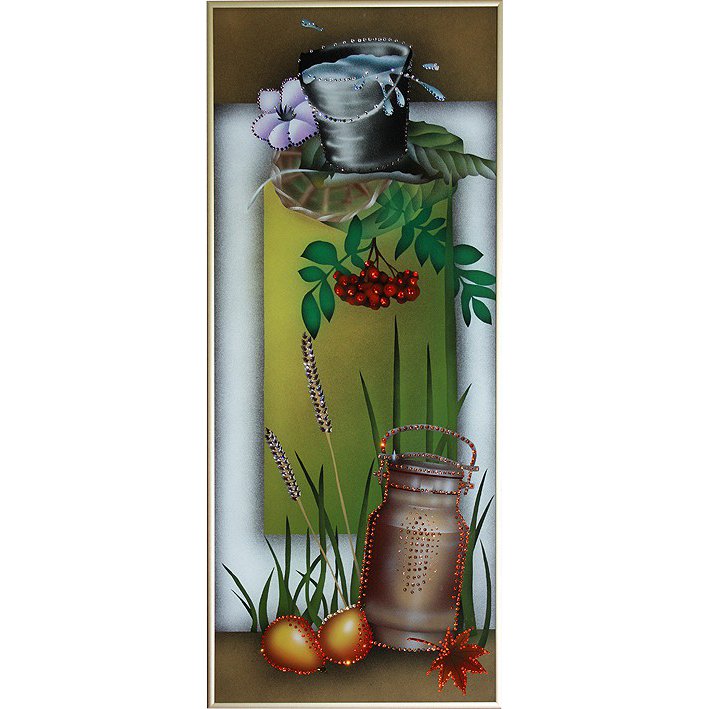 Композиция их трех картин (триптих) Осенний урожай c кристаллами Swarovski