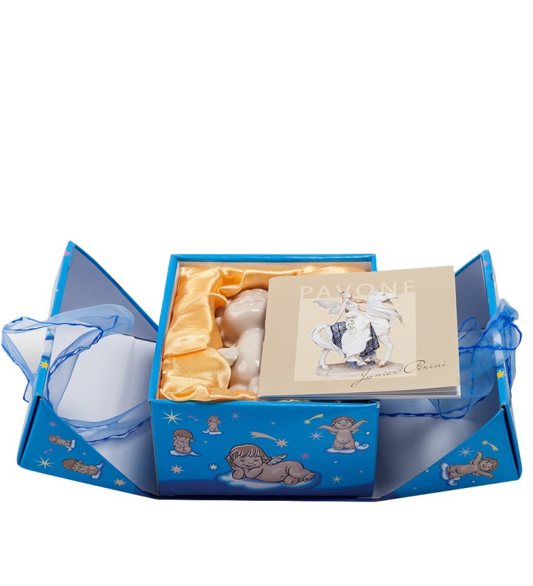 Статуэтка из фарфора Ангелочек Июнь Pavone JP-01/ 6, фотография в упаковке