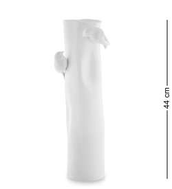 Белая ваза для цветов из фарфора Птицы