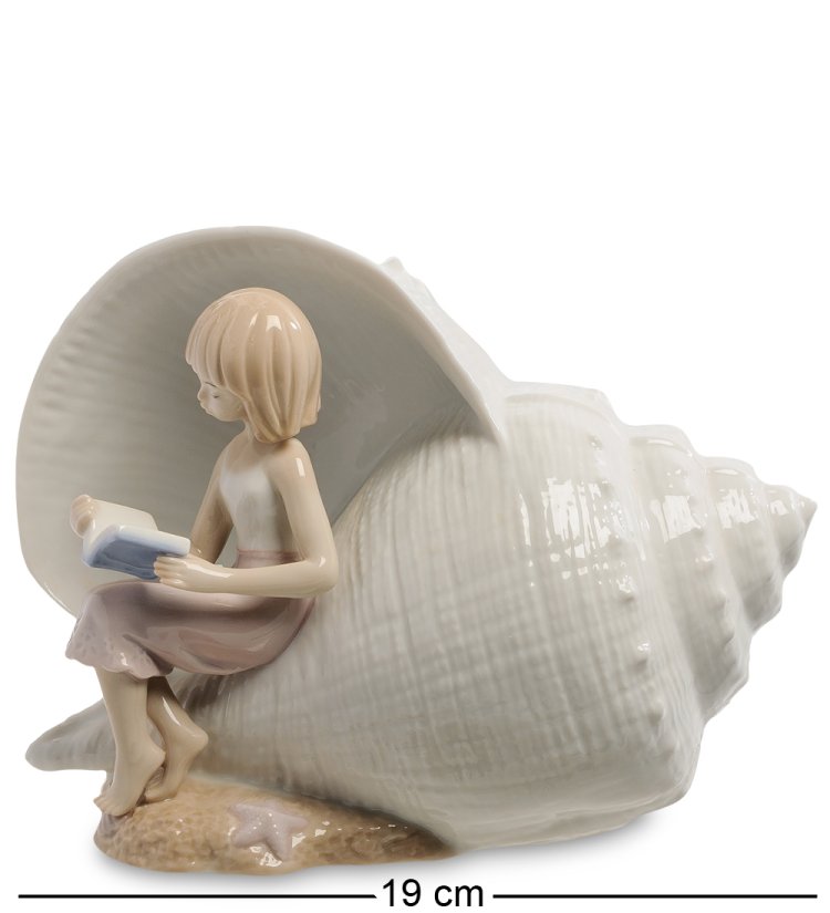 Музыкальная статуэтка из фарфора Звуки моря Pavone JP-42/28, фотография сбоку