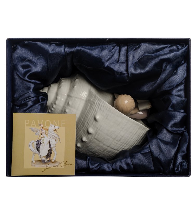 Музыкальная статуэтка из фарфора Звуки моря Pavone JP-42/28, фотография в упаковке