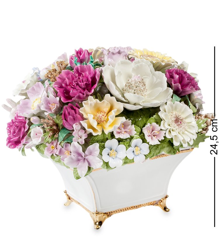 Композиция из костяного фарфора Ваза с цветами Pavone CMS-33/ 2