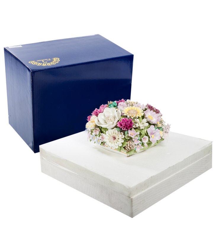 Композиция из костяного фарфора Ваза с цветами Pavone CMS-33/ 2, фотография кробки