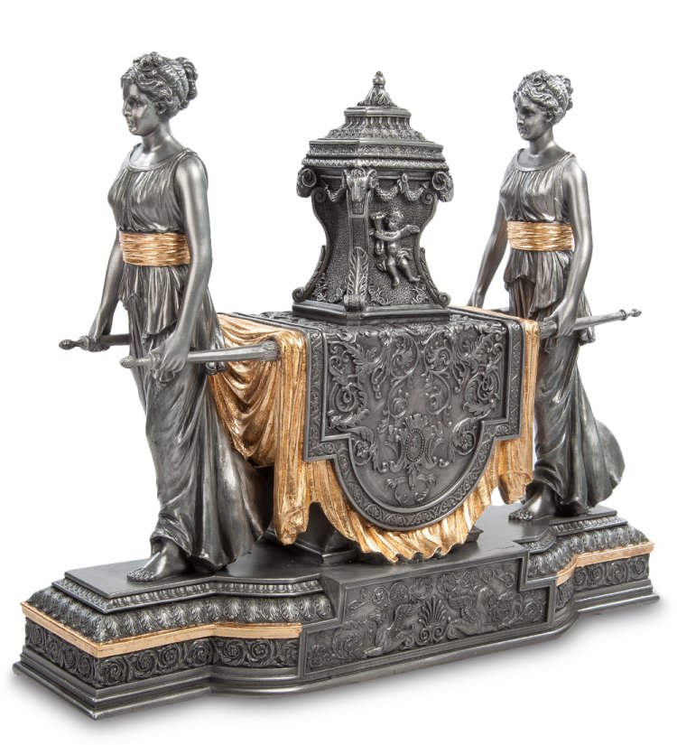 Часы в стиле барокко Уходящее время с золотыми деталями Veronese WS-613, оборотная сторона