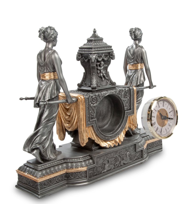 Часы в стиле барокко Уходящее время с золотыми деталями Veronese WS-613, разборный вид, вид часов